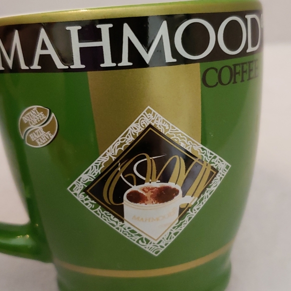 Mahmood Green Gold Graphic Spell Out Coffee Expresso Tea Mug - Picture 2 of 7